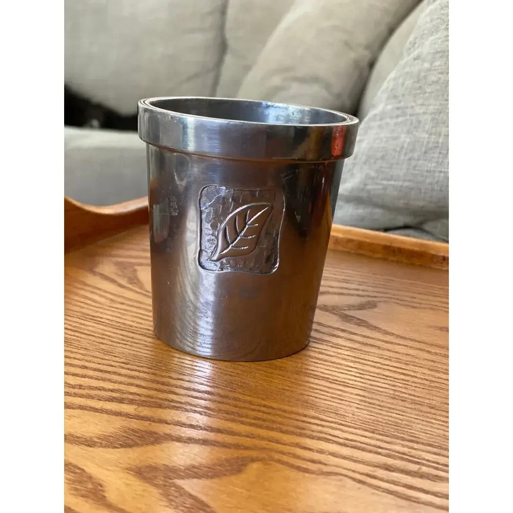 Pewter flower pot, candle holder, small